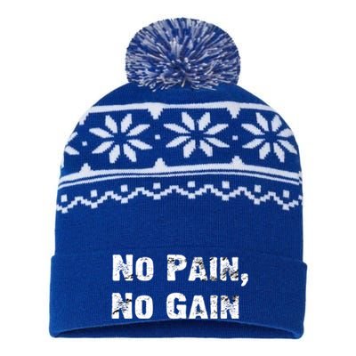 No Pain No Gain Success Mindset Gift USA-Made Snowflake Beanie