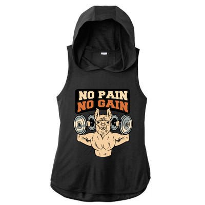 No Pain No Gain Gift Ladies PosiCharge Tri-Blend Wicking Draft Hoodie Tank