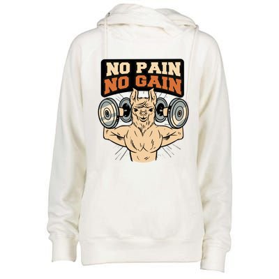 No Pain No Gain Gift Womens Funnel Neck Pullover Hood