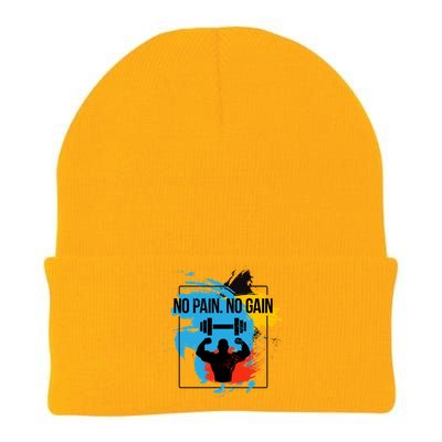 No Pain No Gain Funny Gift Knit Cap Winter Beanie