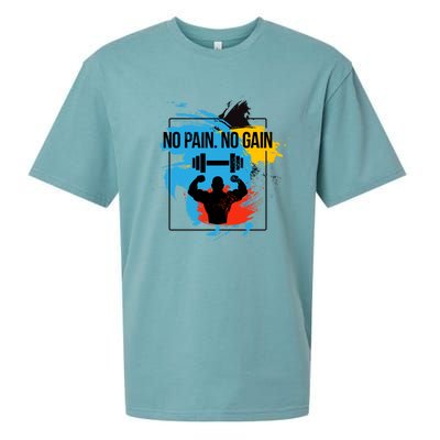 No Pain No Gain Funny Gift Sueded Cloud Jersey T-Shirt