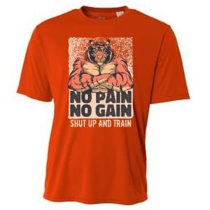 No Pain No Gain Shut Up And Train Funny Gym Motivation Cool Gift Cooling Performance Crew T-Shirt