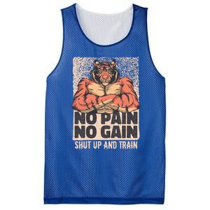 No Pain No Gain Shut Up And Train Funny Gym Motivation Cool Gift Mesh Reversible Basketball Jersey Tank