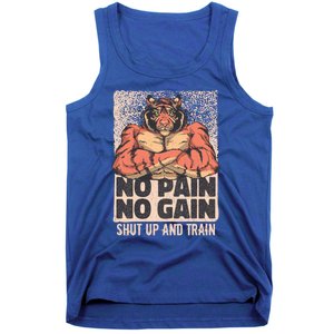 No Pain No Gain Shut Up And Train Funny Gym Motivation Cool Gift Tank Top