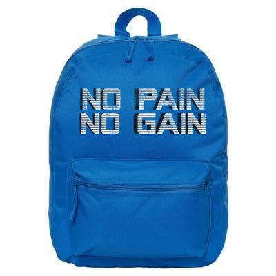 No Pain No Gain Workout Motivation Gift Gains Fitness Gift 16 in Basic Backpack