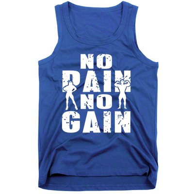 No Pain No Gain Awesome Retro Fitness Trainer Present Gift Tank Top