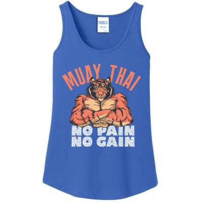 No Pain No Gain Funny Muay Thai Great Gift Ladies Essential Tank