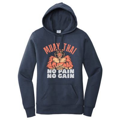 No Pain No Gain Funny Muay Thai Great Gift Women's Pullover Hoodie