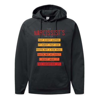 NarcissistS Prayer Narcissistic Abuse Awareness Survivor Performance Fleece Hoodie