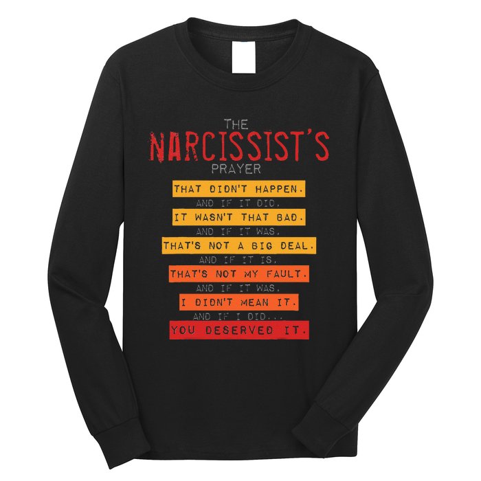 NarcissistS Prayer Narcissistic Abuse Awareness Survivor Long Sleeve Shirt