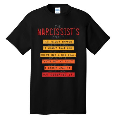 NarcissistS Prayer Narcissistic Abuse Awareness Survivor Tall T-Shirt