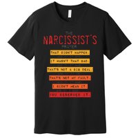 NarcissistS Prayer Narcissistic Abuse Awareness Survivor Premium T-Shirt