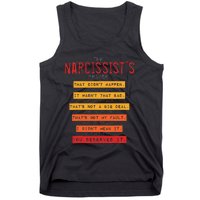 NarcissistS Prayer Narcissistic Abuse Awareness Survivor Tank Top