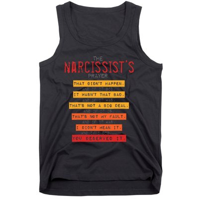 NarcissistS Prayer Narcissistic Abuse Awareness Survivor Tank Top