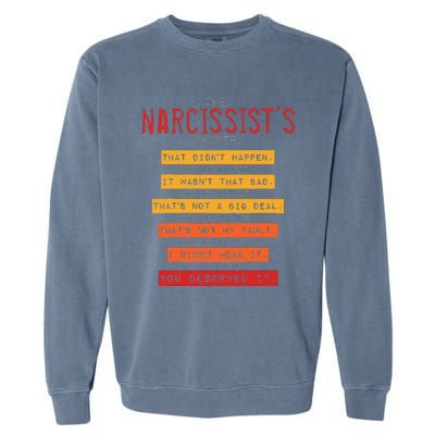 NarcissistS Prayer Narcissistic Abuse Awareness Survivor Garment-Dyed Sweatshirt