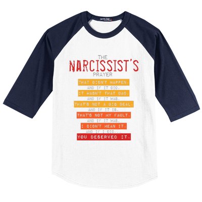 NarcissistS Prayer Narcissistic Abuse Awareness Survivor Baseball Sleeve Shirt