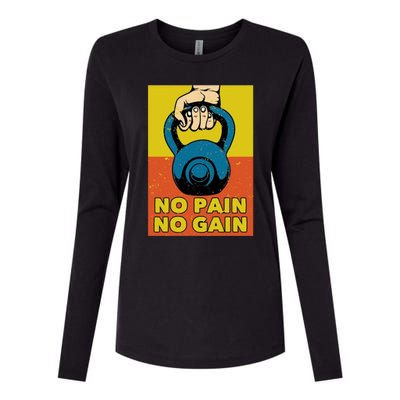 No Pain No Gain Gift Never Stop Training Gift Womens Cotton Relaxed Long Sleeve T-Shirt