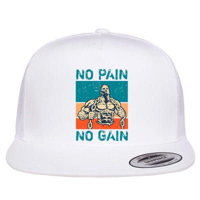 No Pain No Gain Flat Bill Trucker Hat