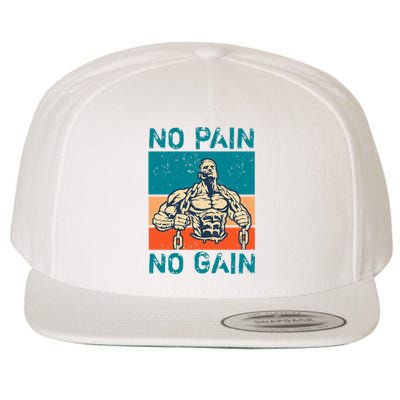 No Pain No Gain Wool Snapback Cap