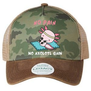 No Pain No Axolotl Gain Cute Axolotl Workout Fitness Lover Legacy Tie Dye Trucker Hat