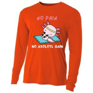 No Pain No Axolotl Gain Cute Axolotl Workout Fitness Lover Cooling Performance Long Sleeve Crew