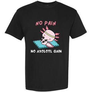 No Pain No Axolotl Gain Cute Axolotl Workout Fitness Lover Garment-Dyed Heavyweight T-Shirt