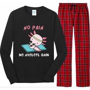 No Pain No Axolotl Gain Cute Axolotl Workout Fitness Lover Long Sleeve Pajama Set