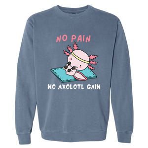 No Pain No Axolotl Gain Cute Axolotl Workout Fitness Lover Garment-Dyed Sweatshirt