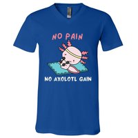 No Pain No Axolotl Gain Cute Axolotl Workout Fitness Lover V-Neck T-Shirt