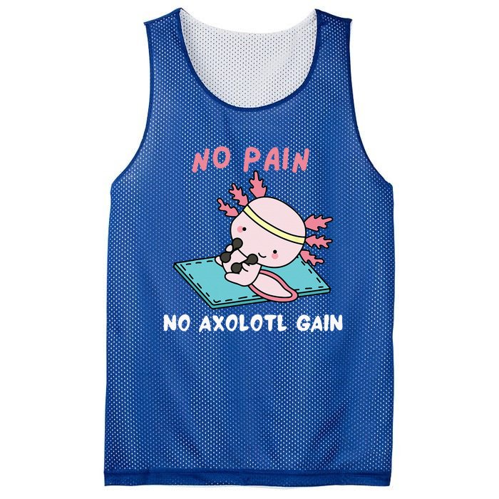 No Pain No Axolotl Gain Cute Axolotl Workout Fitness Lover Mesh Reversible Basketball Jersey Tank