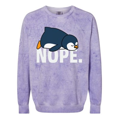 Nope Penguin Colorblast Crewneck Sweatshirt