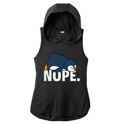 Nope Penguin Ladies PosiCharge Tri-Blend Wicking Draft Hoodie Tank