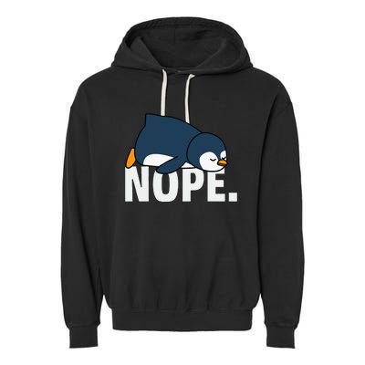 Nope Penguin Garment-Dyed Fleece Hoodie