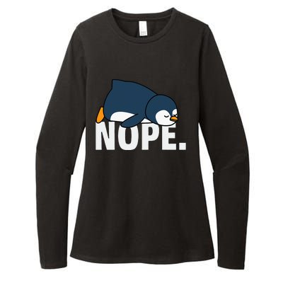 Nope Penguin Womens CVC Long Sleeve Shirt