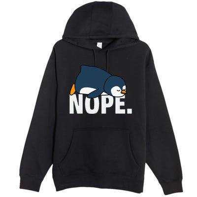 Nope Penguin Premium Pullover Hoodie