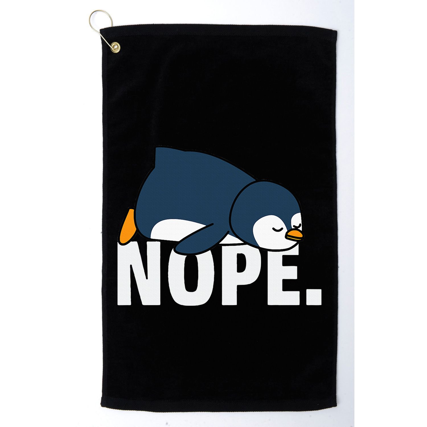 Nope Penguin Golf Towel