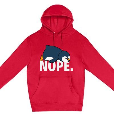 Nope Penguin Premium Pullover Hoodie