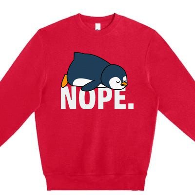 Nope Penguin Premium Crewneck Sweatshirt