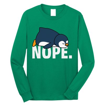 Nope Penguin Long Sleeve Shirt