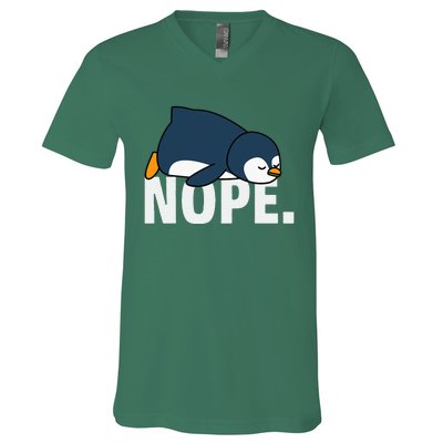 Nope Penguin V-Neck T-Shirt