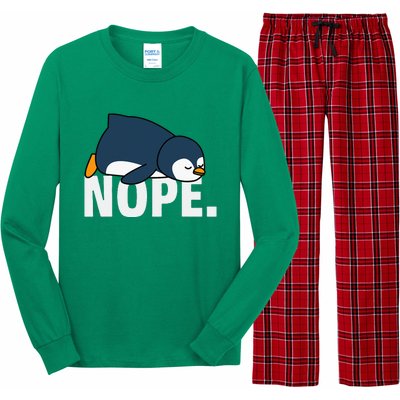 Nope Penguin Long Sleeve Pajama Set