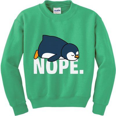 Nope Penguin Kids Sweatshirt