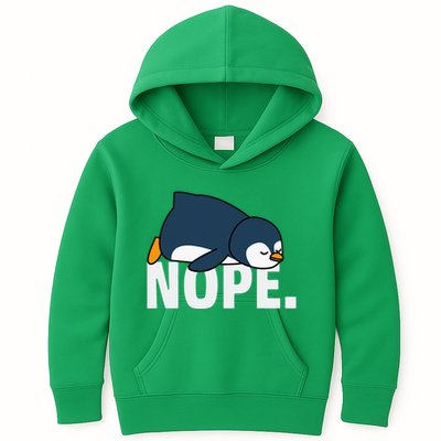 Nope Penguin Kids Hoodie