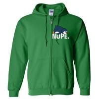 Nope Penguin Full Zip Hoodie