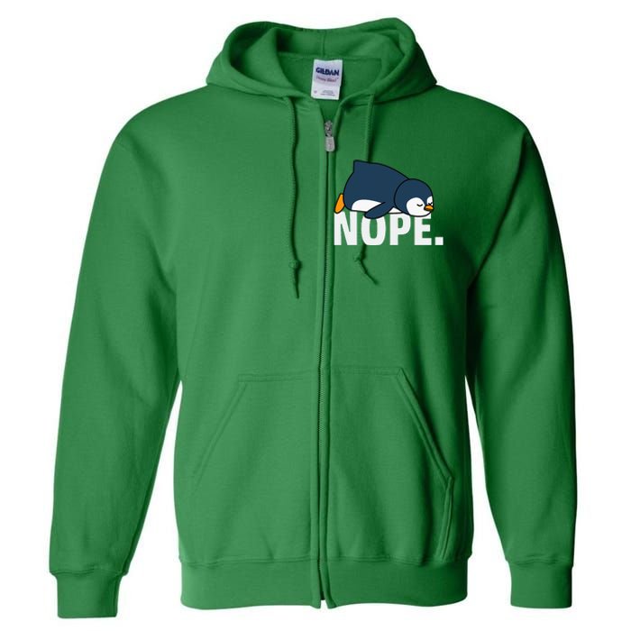 Nope Penguin Full Zip Hoodie