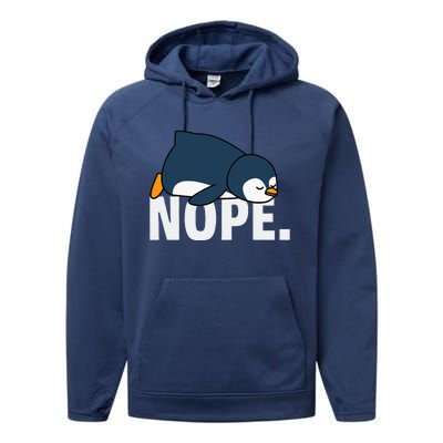 Nope Penguin Performance Fleece Hoodie