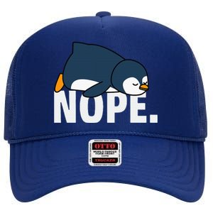 Nope Penguin High Crown Mesh Back Trucker Hat