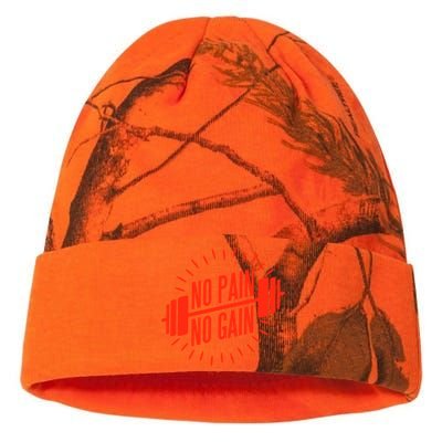 No Pain No Gain Fitness Gym Clothing Equipt Funny Gift Kati Licensed 12" Camo Beanie