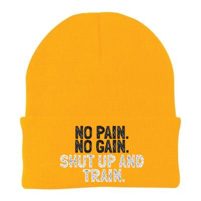 No Pain No Gain Shut Up And Train Gift Knit Cap Winter Beanie