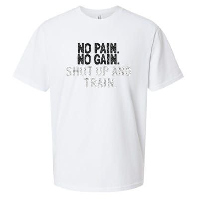 No Pain No Gain Shut Up And Train Gift Sueded Cloud Jersey T-Shirt